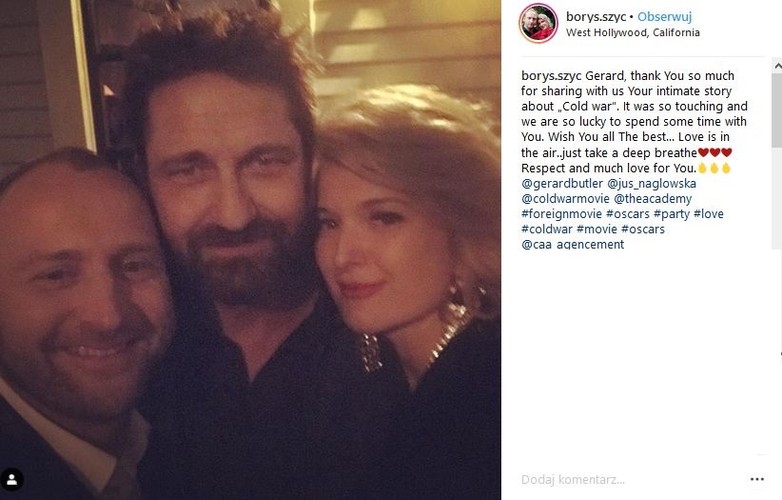 Borys Szyc, Gerard Butler i Justyna Nagłowska