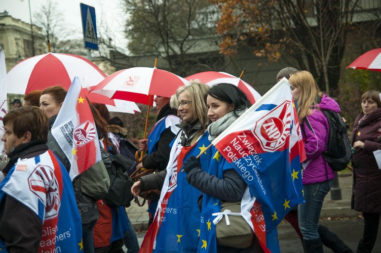 Manifestacja nauczycieli w Warszawie