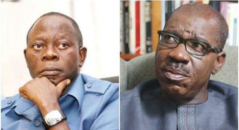 Adams Oshiomhole (Left) and Godwin Obaseki used to be friends (Punch)