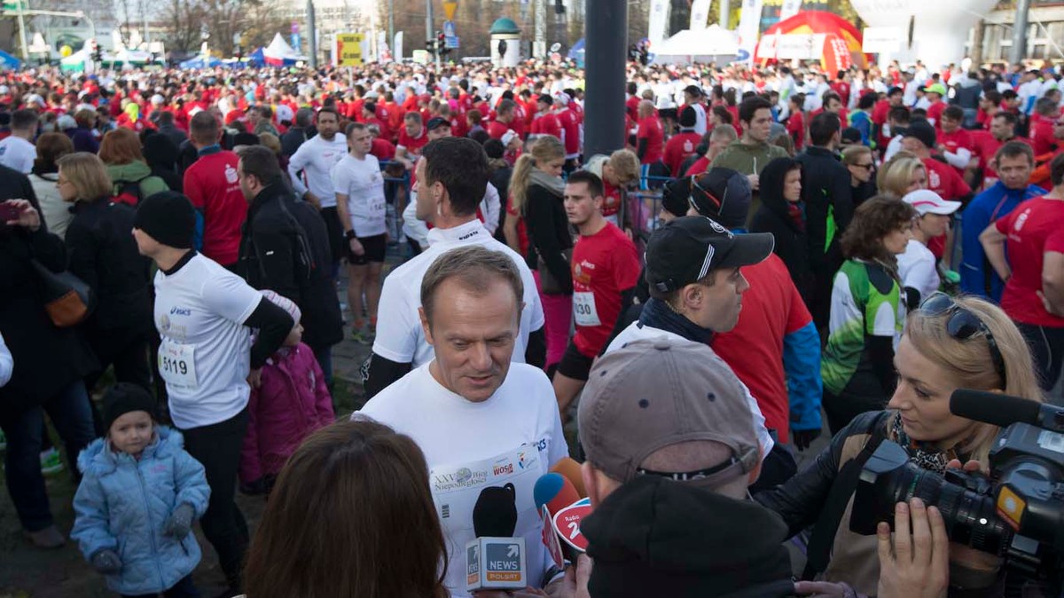 Donald Tusk na Biegu Niepodległości