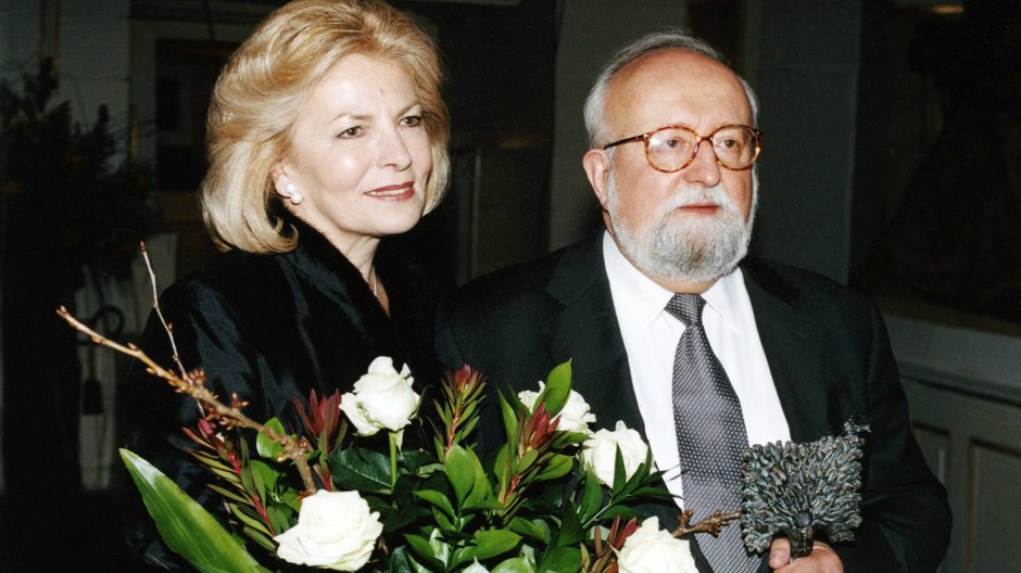 Krzysztof Penderecki z żoną Elżbietą, Warszawa 16 lutego 2002 r.