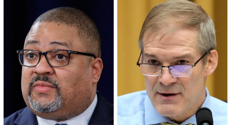 Manhattan District Attorney Alvin Bragg; House Judiciary Committee Chair Jim JordanGetty Images