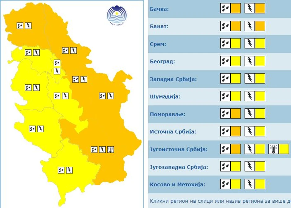 Meteoalarm za danas