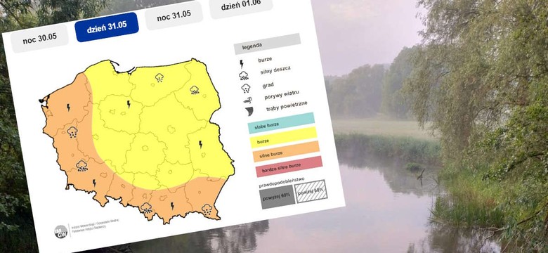 Burze jeszcze z nami zostaną. Uwaga też na grad i porywy wiatru. Ostrzeżenia IMGW