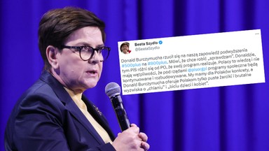 Beata Szydło odpowiada Tuskowi na apel o 800 plus. "Oferuje puste żarciki i brutalne wyzwiska"