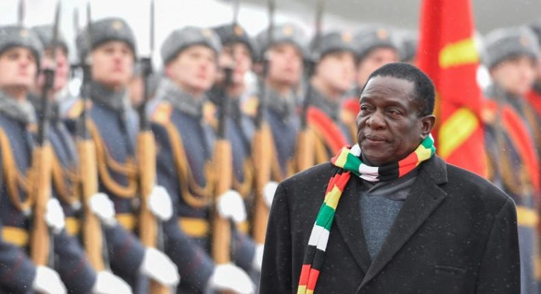 Zimbabwean President Emmerson Mnangagwa returned home on Tuesday