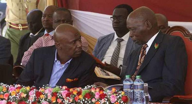 File image of retired President Daniel Moi with Gideon Moi