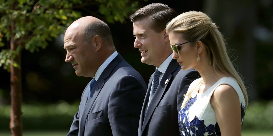 Gary Cohn, Rob Porter, and Ivanka Trump.