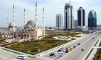 Grozny - centrum miasta z kompleksem wieżowców Grozny-City Towers, kwiecień 2012