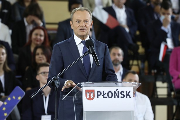 Lider Platformy Obywatelskiej Donald Tusk podczas krajowej Konwencji Platformy Obywatelskiej