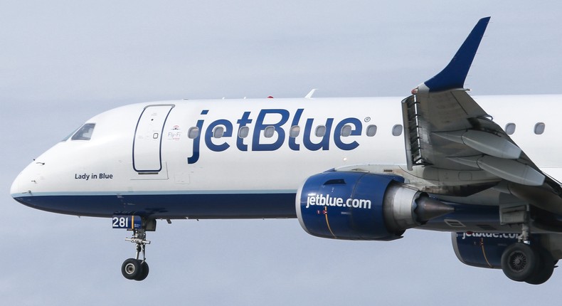 JetBlue Airways Embraer ERJ-190AR commercial aircraft.Nicolas Economou/NurPhoto via Getty Images