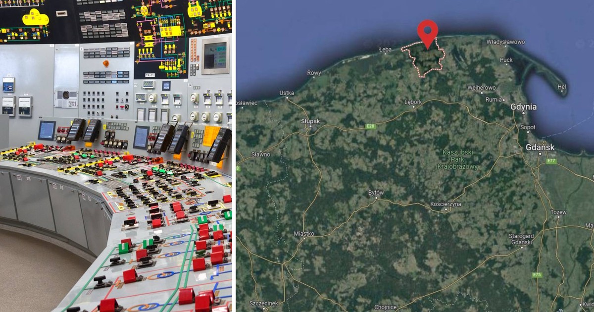 Aquí se construirá la primera central nuclear polaca.  Ubicación mostrada