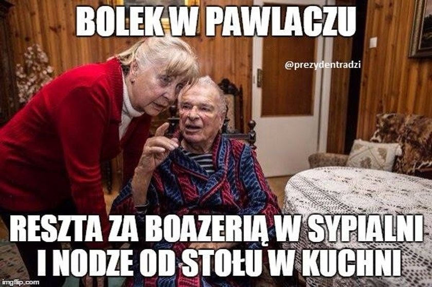 "Bolek w pawlaczu. Reszta za boazerią w sypialni i nodze od stołu w kuchni"