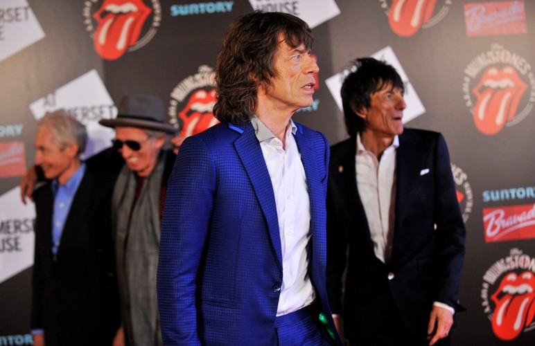 Stonesi na otwarciu wystawy 'Rolling Stones 50'