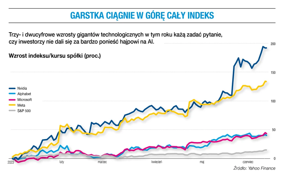 Garstka ciągnie w górę cały indeks