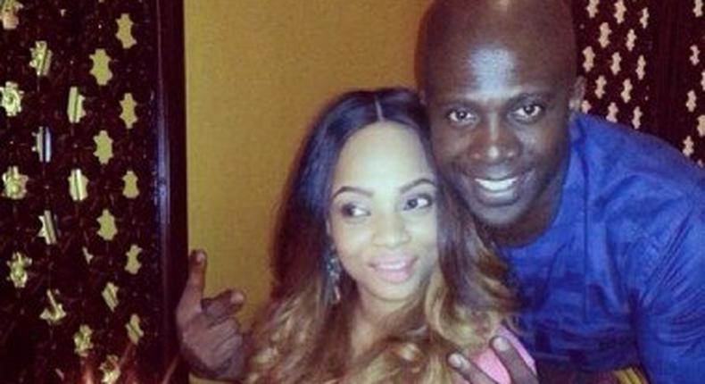 Toke Makinwa and Maje Ayida on Toke's birthday last year.