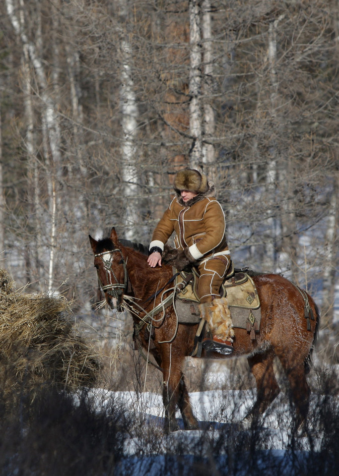 RUSSIA PRIME MINISTER PUTIN HORSE RIDING