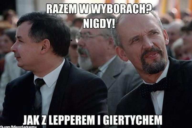 Choć Jarosław Kaczyński zdementował doniesienia , jakoby planował sojusz z Januszem Korwin-Mikkem, internauci nie dowierzają tym zapewnieniom i przypominają prezesowi podobne sojusze z przeszłości.