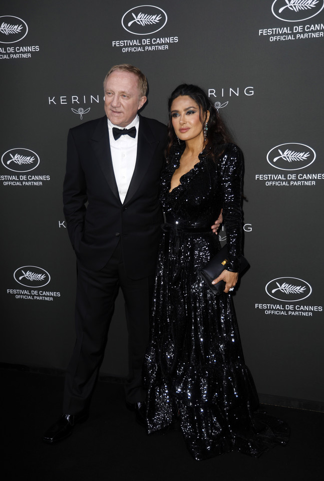 Gwiazdy na festiwalu w Cannes. Francois-Henri Pinault i Salma Hayek