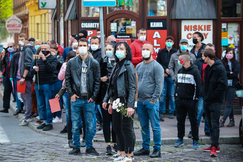 Cieszyn. Protest pracowników transgranicznych z powodu koronawirusa