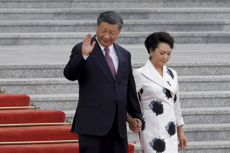 Przewodniczący Chińskiej Republiki Ludowej Xi Jinping i jego żona Peng Liyuan