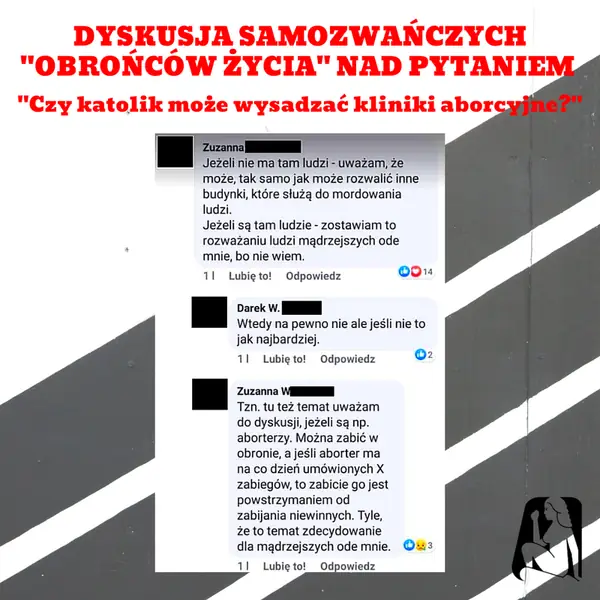 Kontrowersyjne wypowiedzi w dyskusji dotyczącej wysadzania klinik aborcyjnych