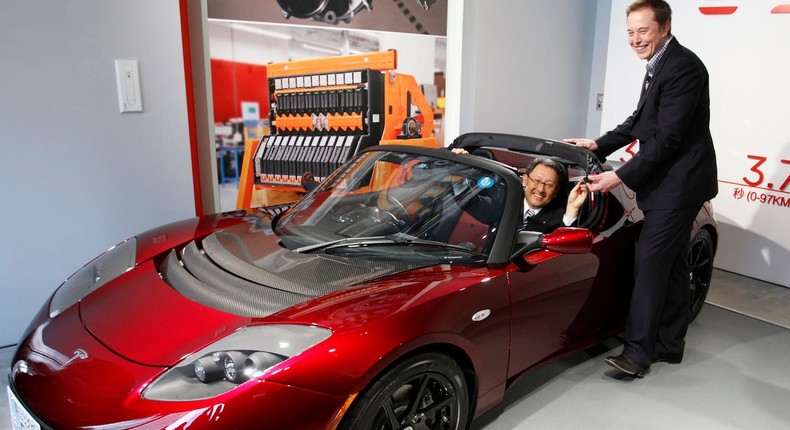 Decade-old Tesla Roadsters are selling for over $100,000 as Elon Musk's ...