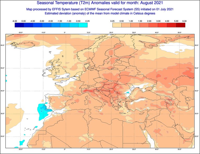 Prognoza odchylenia temperatury od średniej w sierpniu