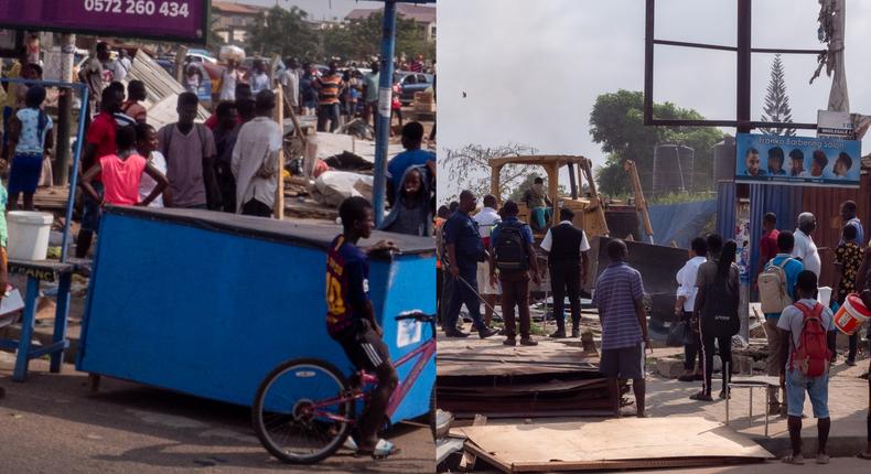 No Christmas for East Legon squatters; ADMA demolishes their homes and shops