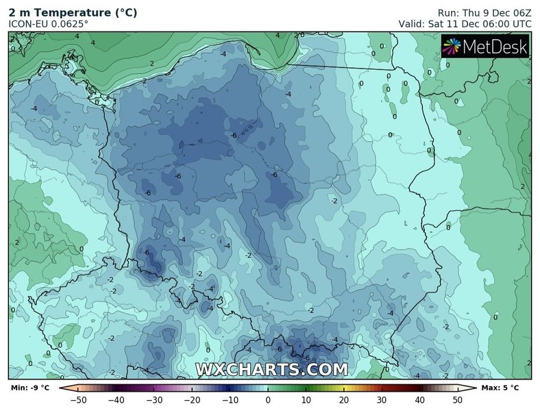 Poranek mroźny. Uwaga na oblodzenia!