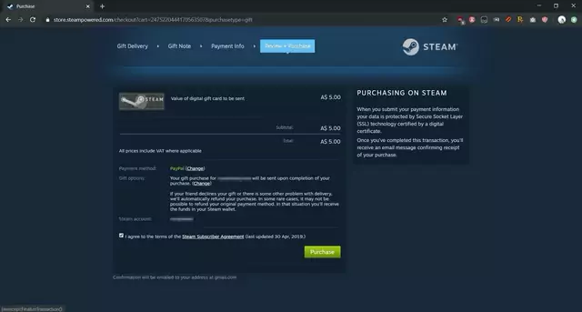 Steam Gift Cards US, $5 - $100
