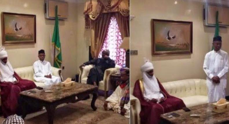 Emir of Kano, Sanusi Lamido Sanusi pays congratulatory visit to Kaduna State Governor-elect, Nasir El-Rufai on Saturday, May 9, 2015.