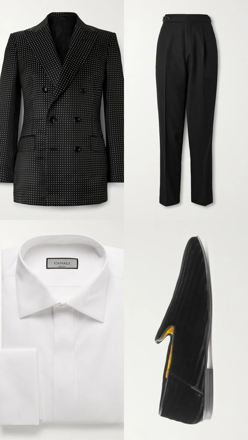 Blejzer i cipele Tom Ford, pantalone Brunello Cucinelli, košulja Canali