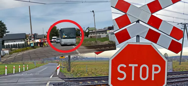 Kierowca autobusu z dziećmi chciał minąć zapory. Chwilę potem nadjechał pociąg