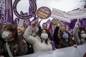 epa09085595 - TURKEY WOMEN RALLY (Women protest against Turkey's withdrawal from Istanbul Convention)