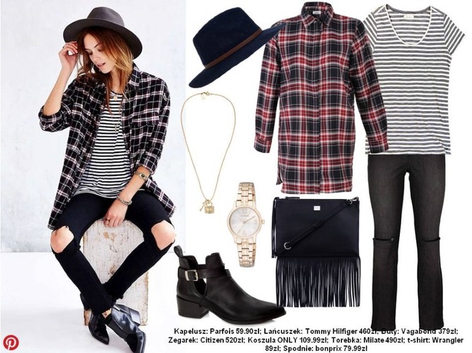 STYLIZACJE z koszulą w kratę