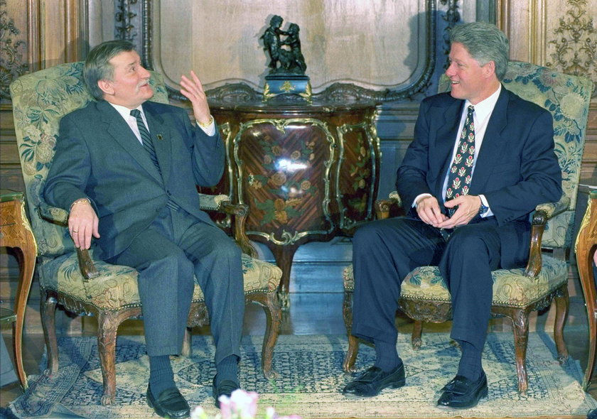 Lech Wałęsa i Bill Clinton w 1994 r.
