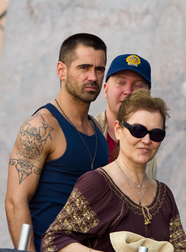 Colin Farrell na planie filmu "Dead Man Down"