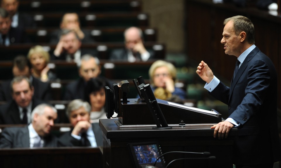 Donald Tusk w Sejmie, fot. PAP/Jacek Turczyk