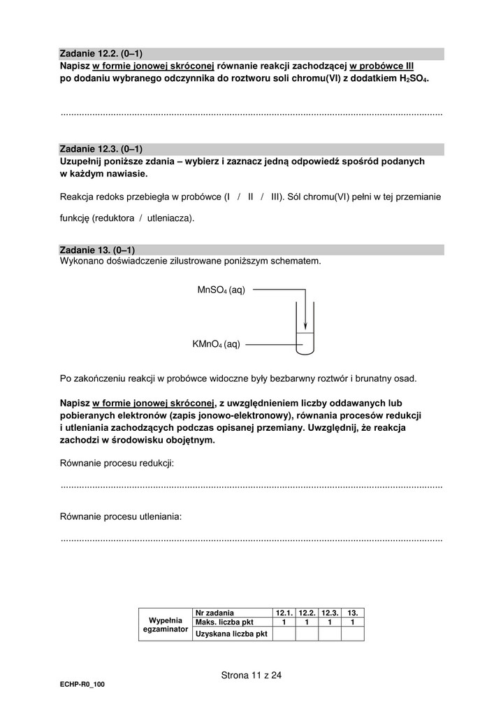 Chemia-matura rozszerzona-arkusz egzaminacyjny - 2022