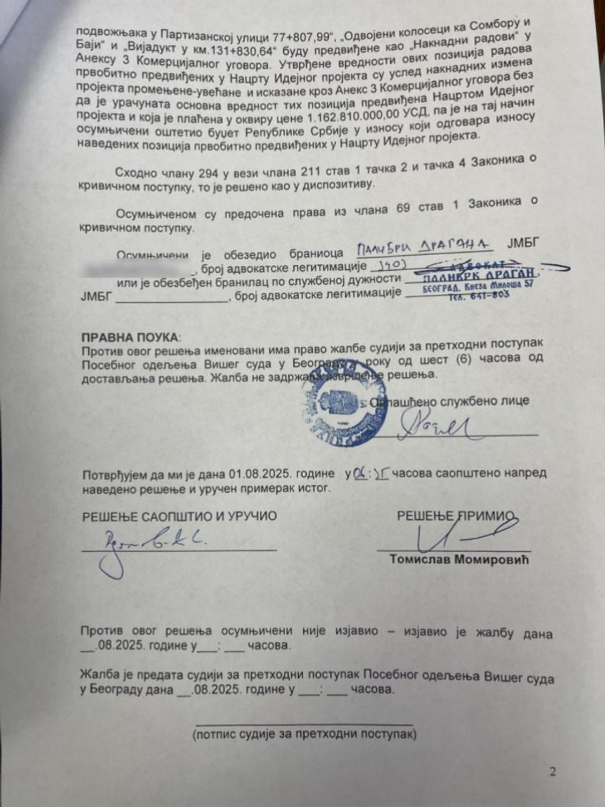 Krivična prijava protiv Tomislava Momirovića