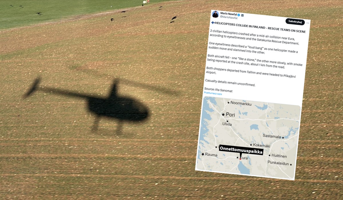 Zderzenie śmigłowców w Finlandii. Pierwsze doniesienia