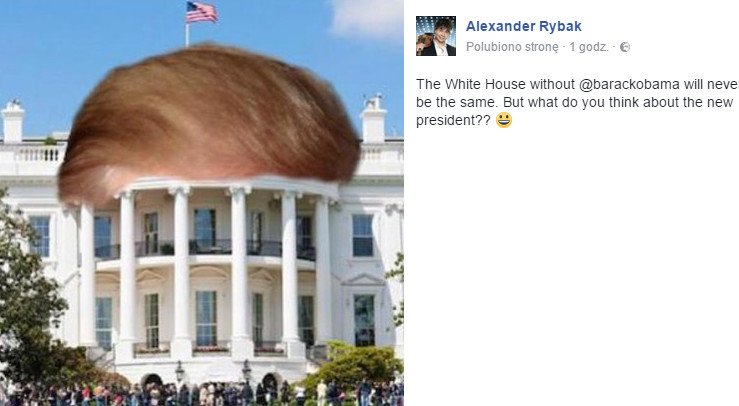 Gwiazdy reagują na wygraną Donalda Trumpa: Alexander Rybak na Facebooku