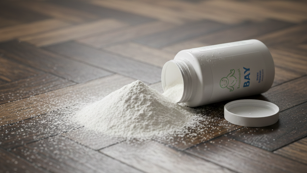 Detský púder ako pomocník pri vŕzganí podláh.