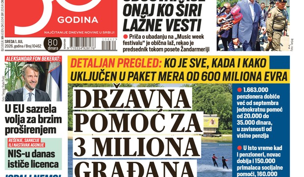 Blic naslovna strana za 1.7