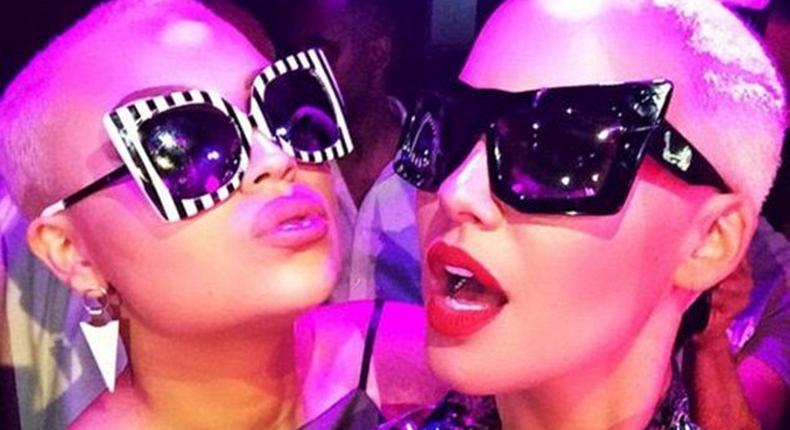 Amber Rose poses with lookalike in UK nightclub