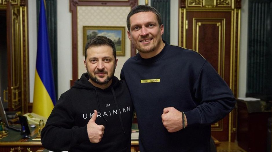 Ołeksandr Usyk i Wołodymyr Zełenski