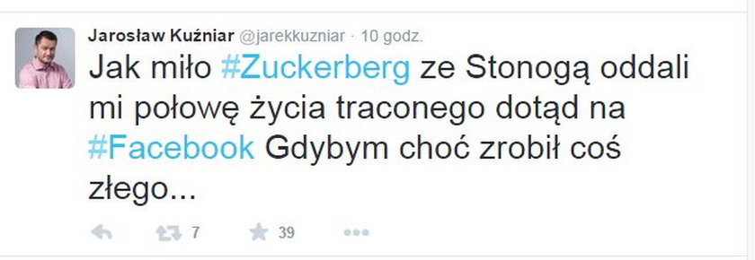 Jarosław Kuźniar zablokowany na Facebooku