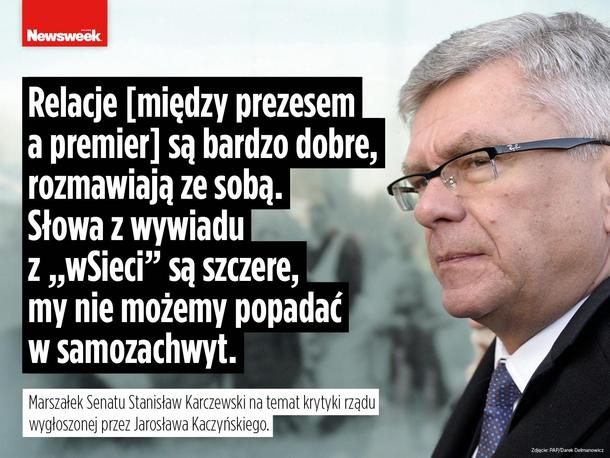 Wypowiedź Stanisława Karczewskiego na temat wywiadu Jarosława Kaczyńskiego