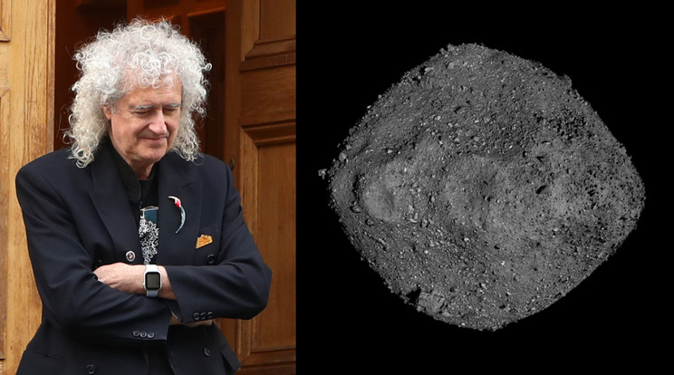Sir Brian May, zenész és asztrofizikus PhD a tudományos kutatáshoz is komoly hozzájárulást tett, ha még nem is akkorát, mint a rockhoz. De ez még nem biztos, mert ha a NASA OSIRIS-REx űrszondája olyan mintákat hoz vissza a Bennu aszteroidáról, amelyek igazolják az élet földön kívüli származását, akkor már két oldalról is halhatatlan lesz. / Fotó: NorthFoto/NASA/Goddard/University of Arizona